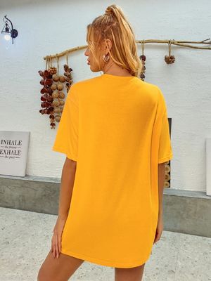 スタイリッシュ 快適 デカール Tシャツ 女性 松散 綿 タンク トップ 5/4 袖