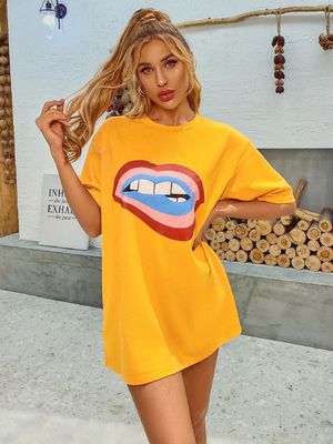 スタイリッシュ 快適 デカール Tシャツ 女性 松散 綿 タンク トップ 5/4 袖