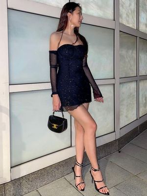 セクシー 純風 ガージマッチ 背中なし スリムフィットドレス 尻を覆う