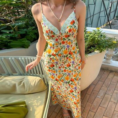 夏の新しいファッションプリント セクシーで背中なしの dantel halter dress