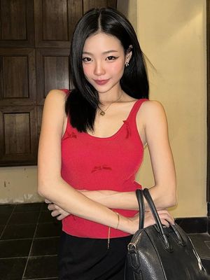 春と夏の新しい弓 スリム 収穫 休憩 快適な任意のハルターベスト 短い女性