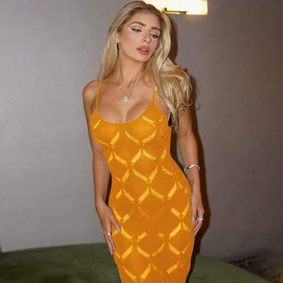 袖なし V ネック セキシー スリップ ドレス 夏のパーティー キャミソール シルエット トリムフィット