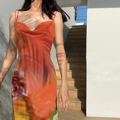 新しいファッションのセクシーバックレス オーダーメイドプリント ハンタードレス